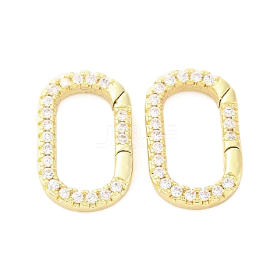 Brass Micro Pave Cubic Zirconia Spring Gate Rings KK-D325-01G-1