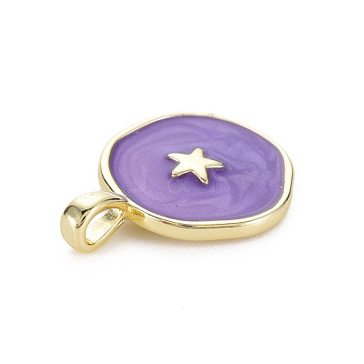 Brass Enamel Pendants KK-Q283-057H-NR-1