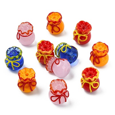 12Pcs 4 Colors Imitation Jade Glass Beads GLAA-CJ0002-97-1