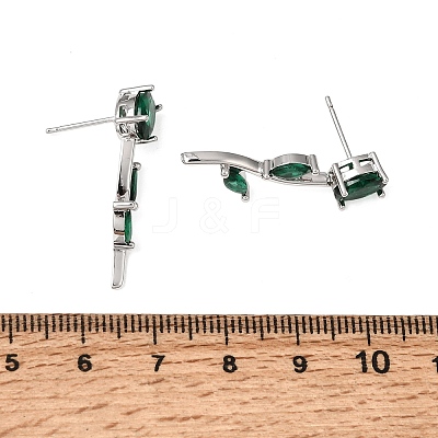 Brass Micro Pave Cubic Zirconia Stud Earrings KK-CBA8324-20P-02-1