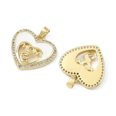 Mother's Day Brass Micro Pave Clear Cubic Zirconia Pendants CU-B002-10G-1