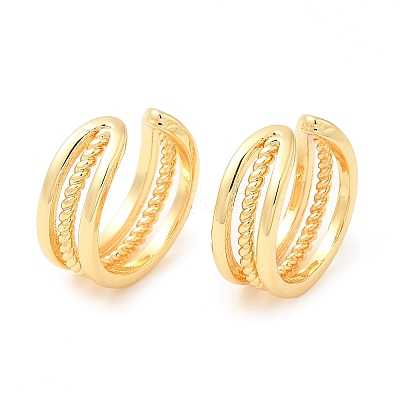 Brass Cuff Earrings EJEW-K251-03G-1