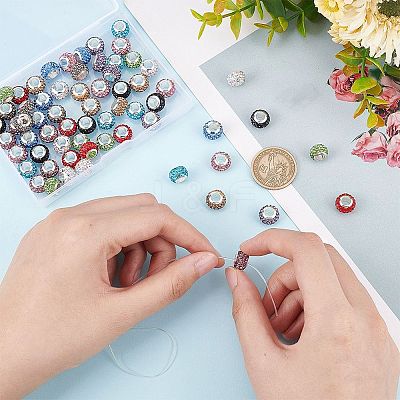 60pcs 10 colors 304 Stainless Steel European Beads FIND-DC0001-26-1