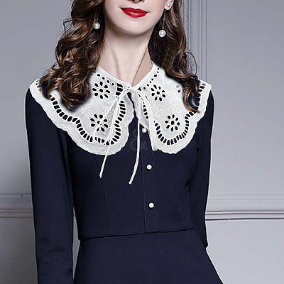 Detachable Cotton Lady's Collars AJEW-WH0285-12-1