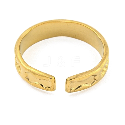 304 Stainless Steel Open Cuff Ring for Women RJEW-S406-01G-01-1