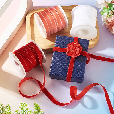 30 Yards 3 Colors Single Face Velvet Ribbon SRIB-TA0001-33A-1