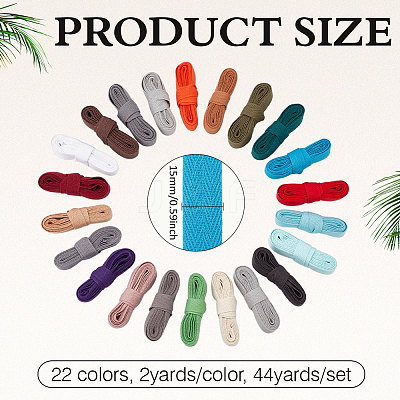 44Yards 22 Colors Cotton Herringbone Ribbon SRIB-MA0001-13A-1