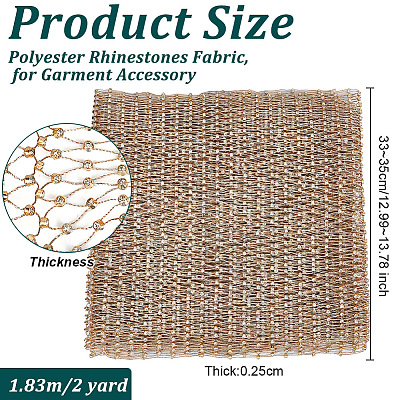 Polyester Rhinestones Fabric DIY-WH0578-42B-1