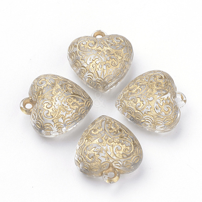 Plating Transparent Acrylic Pendants X-PACR-Q115-43-1
