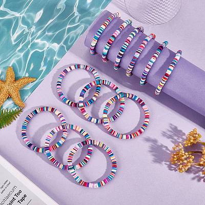 20Pcs Handmade Polymer Clay Heishi SUrfer Stretch Bracelet Set BJEW-SW00087-1