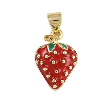 Brass Enamel Pendants KK-D409-12G-1