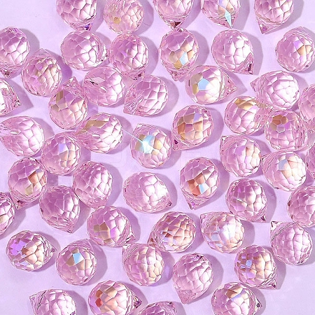 50Pcs Teardrop Transparent Glass Charms PW-WGCC72C-01-1