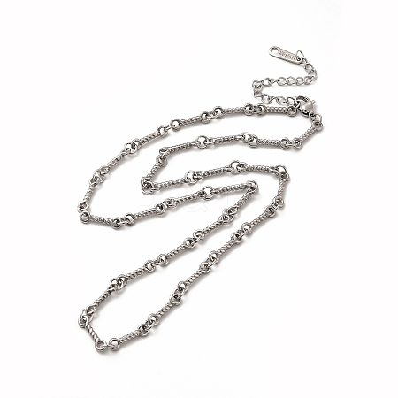 Non-Tarnish 304 Stainless Steel Twist Bar Link Chain Necklace for Women NJEW-E081-05P-1