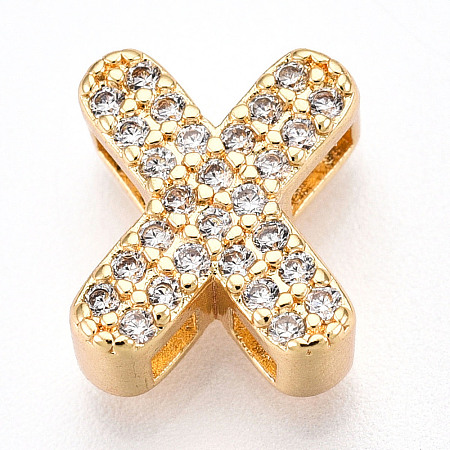 Brass Micro Pave Cubic Zirconia Charms KK-N254-217G-X-1