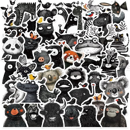 50Pcs PVC Waterproof Animals Stickers PW-WG344AB-01-1