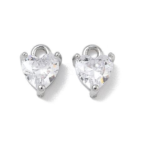Brass Micro Pave Clear Cubic Zirconia Charms CU-CBA91C0-03P-1