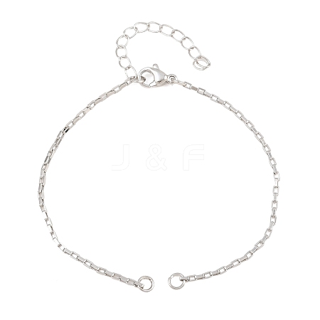 Brass Box Chain Bracelet Making KK-CBADBBF-02P-1