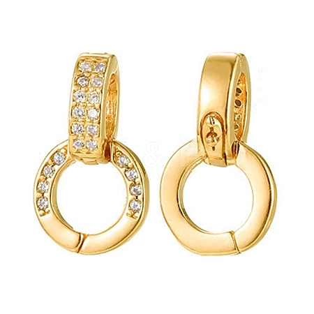925 Sterling Silver Micro Pave Clear Clear Cubic Zirconia Twister Clasps STER-WH0008-81D-G-1