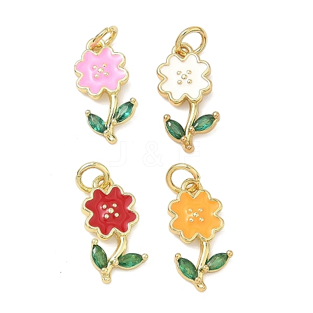 Brass Micro Pave Cubic Zirconia Pendants KK-K417-05G-1