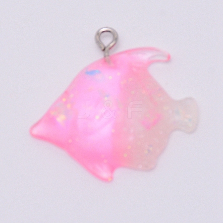 Transparent Resin Pendants RESI-WH0011-33D-1