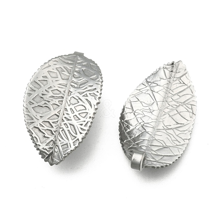 Tarnish Resistant 304 Stainless Steel Leaf Pendants STAS-S040-06P-1