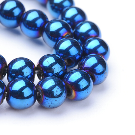 Non-magnetic Synthetic Hematite Beads Strands X-G-S096-8mm-7-1