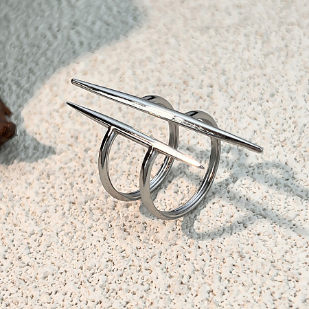 304 Stainless Steel Cuff Rings for Women RJEW-L133-05P-1