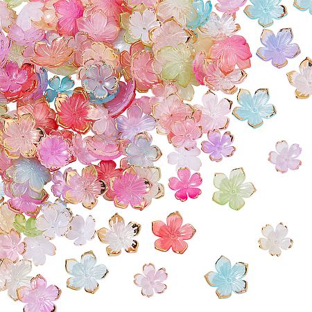 200Pcs 2 Styles Acrylic Bead Caps OACR-AR0001-38-1