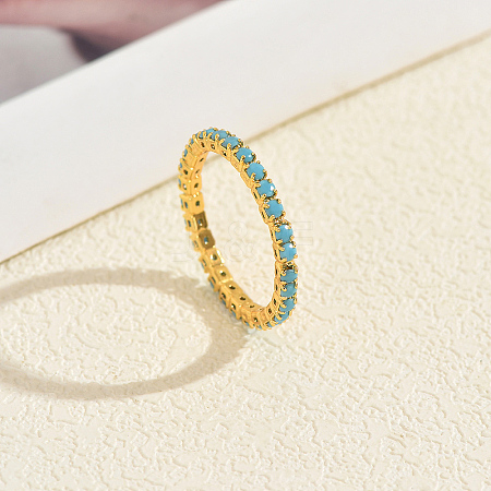 Brass Micro Pave Cubic Zirconia Finger Rings for Women HG4914-3-1