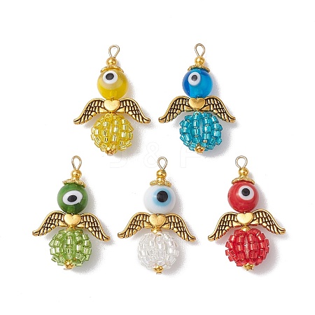 Glass Seed Beads Alloy Pendants PALLOY-MZ00282-1