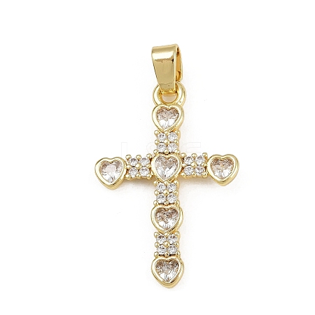 Brass Micro Pave Cubic Zirconia Pendants KK-D409-47A-G-1