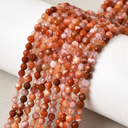 Natural Red Agate Beads Strands G-G343-B02-3mm-1