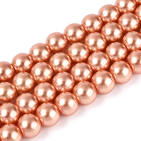 Baking Paint Pearlized Glass Pearl Round Bead Strands HY-Q003-6mm-36-1