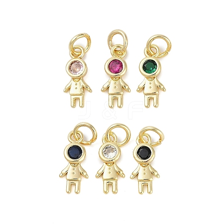 Rack Plating Brass Micro Pave Cubic Zirconia Pendants KK-H509-42G-1