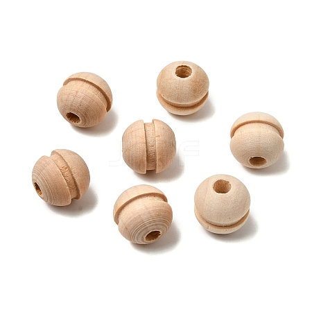 Natural Wood European Beads WOOD-A026-05-1