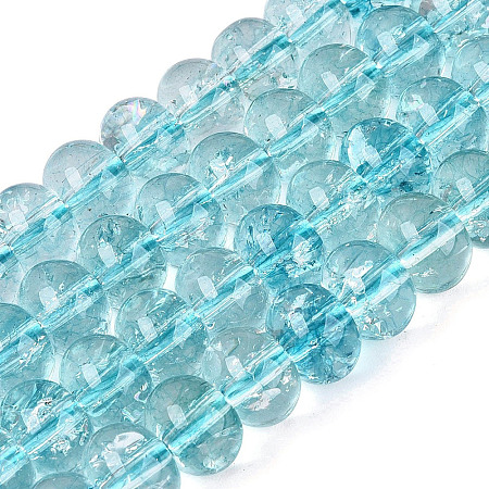 Crackle Transparent Glass Beads Strands GLAA-N074-02B-10-1