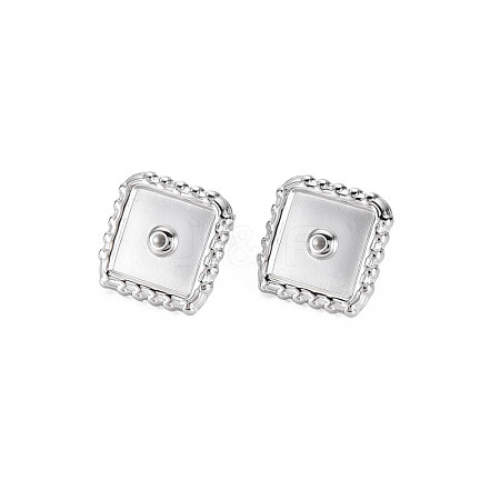 304 Stainless Steel Rhombus Stud Earrings with Crystal Rhinestone for Woman EJEW-N097-005P-1