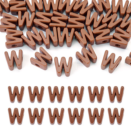 Opaque Acrylic European Beads OACR-TAC0019-006W-1