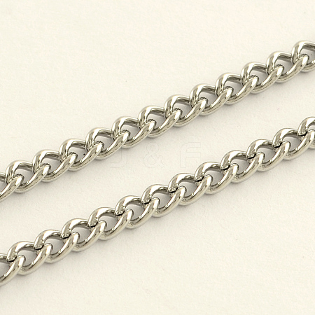 Tarnish Resistant 304 Stainless Steel Curb Chains CHS-Q001-21-1