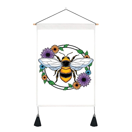 Bees Pattern Polyester Wall Hanging Tapestry PW-WG0A325-12-1