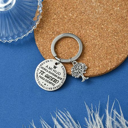 201 Stainless Steel & Alloy Enamel Keychain KEYC-YW00103-04-1