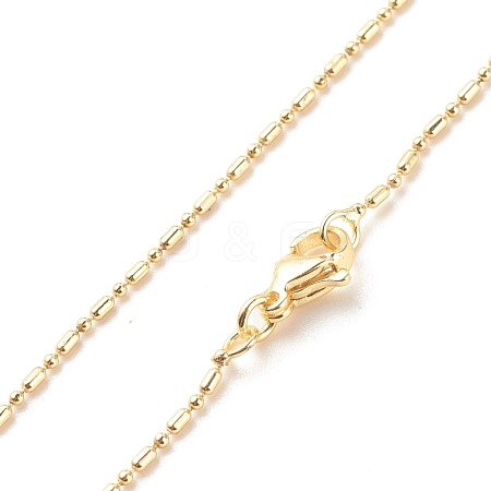 Brass Ball and Column Link Chains Necklace for Women NJEW-P265-01B-G-1