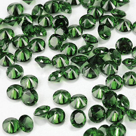 Diamond Shaped Cubic Zirconia Pointed Back Cabochons ZIRC-R004-9mm-08-1