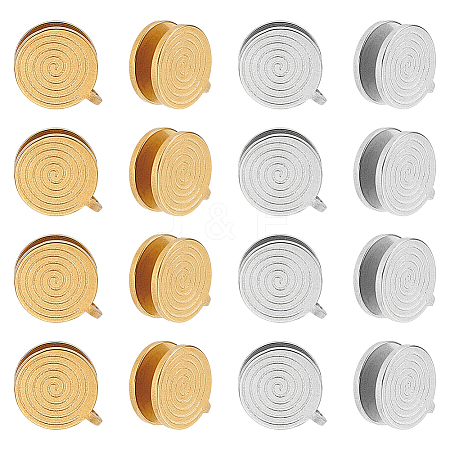 12Pcs 2 Colors 304 Stainless Steel Vortex Cuff Earrings EJEW-UN0002-54-1