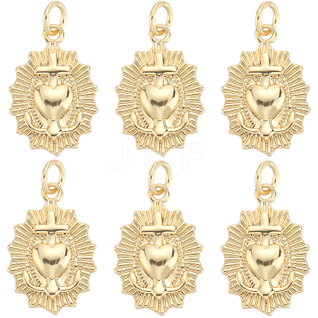 Beebeecraft 6Pcs Brass Pendants KK-BBC0009-54-1