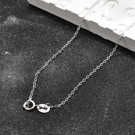 Anti-Tarnish Rhodium Plated 925 Sterling Silver Necklaces STER-M034-32A-1