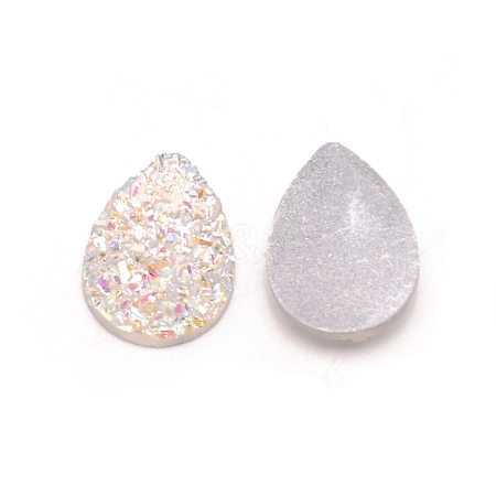Druzy Resin Cabochons RESI-WH0026-01E-1