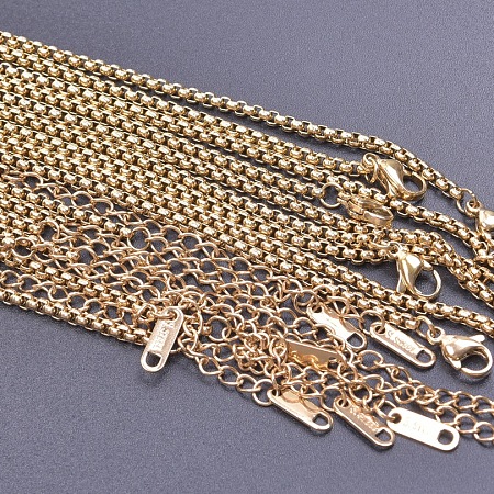 2.5mm Unisex 304 Stainless Steel Box Chains Necklaces CY6763-2-1