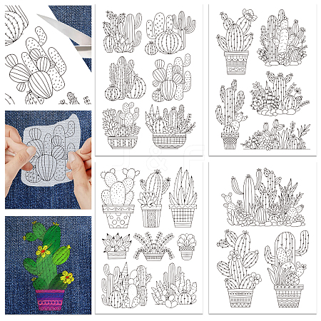4 Sheets 11.6x8.2 Inch Stick and Stitch Embroidery Patterns DIY-WH0455-034-1