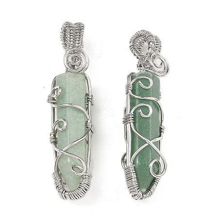 Natural Green Aventurine Pendants G-K338-28P-05-1